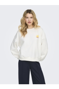 ONLY ONLLINY L/S O-NECK PRINT CS SWT cloud dancer/sun