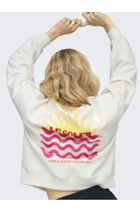 ONLY ONLLINY L/S O-NECK PRINT CS SWT cloud dancer/sun