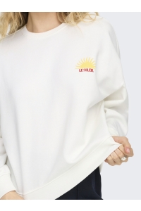 ONLY ONLLINY L/S O-NECK PRINT CS SWT cloud dancer/sun
