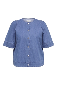 Carmakoma CARASTRA SS DNM SHIRT QYT medium blue denim