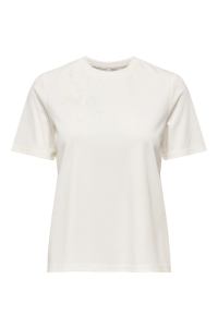 ONLY ONLSOPHIA S/S EMBROIDERY T-SHIRT BO: cloud dancer/sofi flower chest (