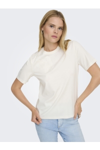 ONLY ONLSOPHIA S/S EMBROIDERY T-SHIRT BO: cloud dancer/sofi flower chest (