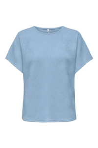 ONLY ONLVELMA S/S LOOSE O-NECK TOP JRS cashmere blue