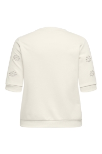 Carmakoma CARBROOKE S/S O-NECK DETAIL SWT JRS birch/cut out flower