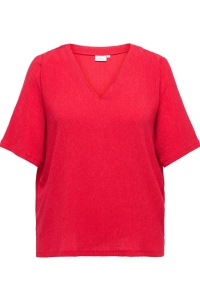 Carmakoma CARANNA LIFE S/S V-NECK BLOUSE JRS barbados cherry