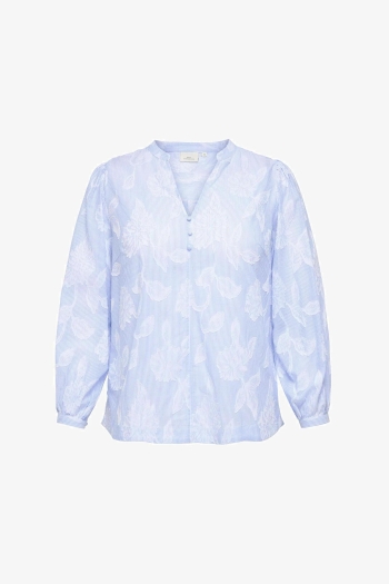 Carmakoma CARTORRA L/S V-NECK STRIPE TOP WVN