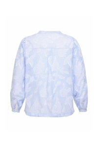 Carmakoma CARTORRA L/S V-NECK STRIPE TOP WVN cashmere blue