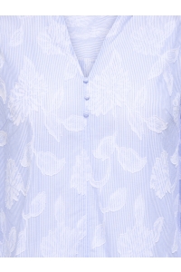 Carmakoma CARTORRA L/S V-NECK STRIPE TOP WVN cashmere blue