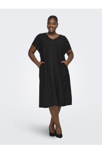 Carmakoma CARJOANNA V-NECK IN-ONE CALF DRESS : black