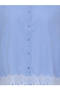 Carmakoma CARGRACES TULUM LS EMB SHIRT WVN blue bonnet/bright white emb