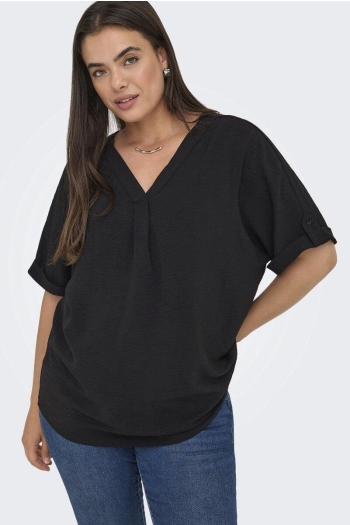 Carmakoma CARMETTA LIFE V-NECK SS TOP WVN NOO: