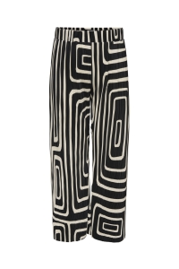 carmakoma CARRAVENNA PLISSE AOP PANT JRS NOOS black/oatmeal graphic