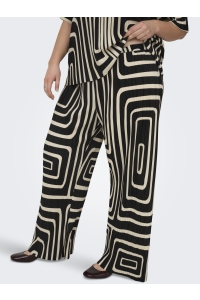 carmakoma CARRAVENNA PLISSE AOP PANT JRS NOOS black/oatmeal graphic