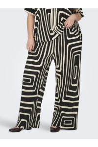 carmakoma CARRAVENNA PLISSE AOP PANT JRS NOOS black/oatmeal graphic