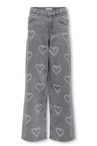 ONLY KOGLUMI HW WIDE DNM PIM990 light grey denim/hearts