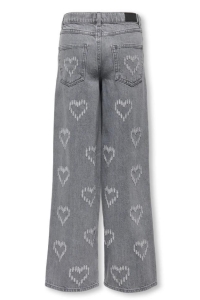 ONLY KOGLUMI HW WIDE DNM PIM990 light grey denim/hearts