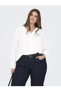 carmakoma CARJANA METTE LIFE V-NECK LS SHIRT : cloud dancer