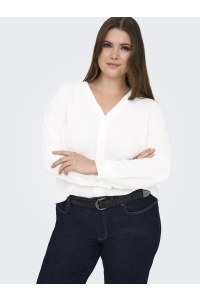 carmakoma CARJANA METTE LIFE V-NECK LS SHIRT : cloud dancer