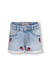 Only Kids KMGROBYN EX VINT BERRY DNM SHORTS N: light blue denim/strawberry embr