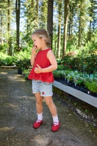 Only Kids KMGROBYN EX VINT BERRY DNM SHORTS N: light blue denim/strawberry embr