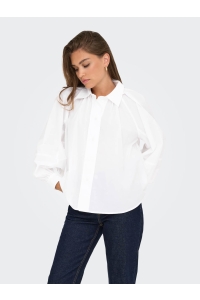 ONLY ONLRIVER LS SHIRT OX WVN bright white