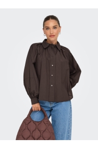 ONLY ONLRIVER LS SHIRT OX WVN coffee bean