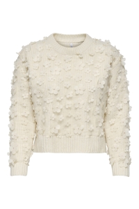 ONLY ONLHUA LIFE LS FLOW DETAIL O-NEC CS: birch/dtm mesh flowers