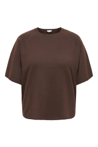 Carmakoma CARLOYAL 2/4 O-NECK PULLOV KNT NOOS chocolate torte/melange