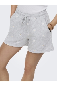ONLY ONLLUNA BERMUDA SHORTS UB SWT light grey melange/smal ditsy cl