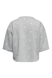 ONLY ONLLUNA 3/4 O-NECK UB SWT light grey melange/small ditsy c