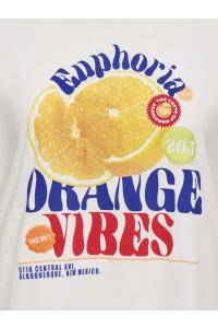 ONLY KOGBOLETTE LIFE S/S TOP JRS cloud dancer/orange vibes