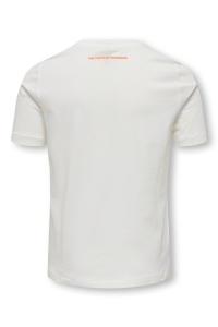 ONLY KOGBOLETTE LIFE S/S TOP JRS cloud dancer/orange vibes