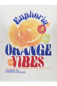 ONLY KOGBOLETTE LIFE S/S TOP JRS cloud dancer/orange vibes