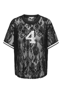 ONLY ONLJULES S/S LACE TOP WVN black