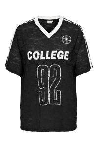 Carmakoma CARKIA S/S O-NECK LACE TEE JRS black/white