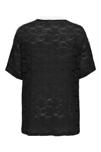 Carmakoma CARKIA S/S O-NECK LACE TEE JRS black/white