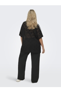 Carmakoma CARKIA S/S O-NECK LACE TEE JRS black/white