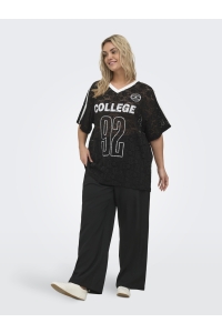 Carmakoma CARKIA S/S O-NECK LACE TEE JRS black/white