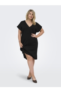 Carmakoma CARLISE CAPSLEEVE V-NECK ABK DRESS : black