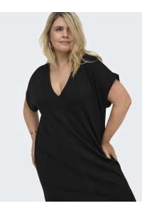 Carmakoma CARLISE CAPSLEEVE V-NECK ABK DRESS : black