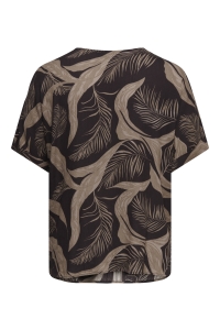 Carmakoma CARVILMA S/S BOATNECK TOP AOP shopping bag/upscaled palm aop