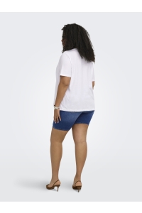 Carmakoma CARALBERTE S/S BOXY TEE JRS bright white/big front flowie