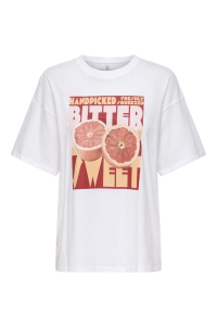 ONLY ONLMILA S/S PRINT BOX JRS bright white/mila bittersweet fr