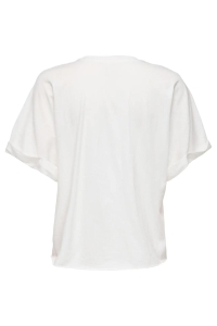 ONLY ONLMINNA S/S PRINT TOP BOX JRS cloud dancer/lemonade