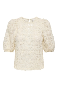 ONLY ONLBENIA S/S O-NECK LACE TOP JRS birch