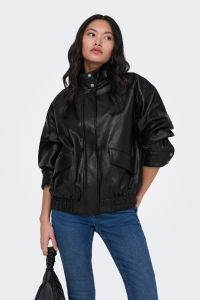 ONLY ONLJULIA FAUX LEATHER OVZ. BOMBER O: black