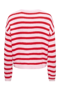 ONLY ONLMAILEY LS DETAIL O-NECK CARDI CS: orchid pink/high risk red/heart/