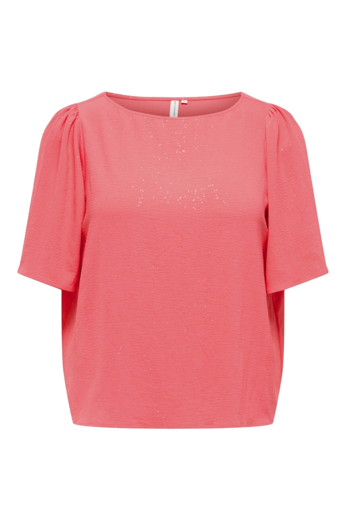 Carmakoma CARJOSEE METTA 2/4 BOATNECK TOP WVN sugar coral/glitter