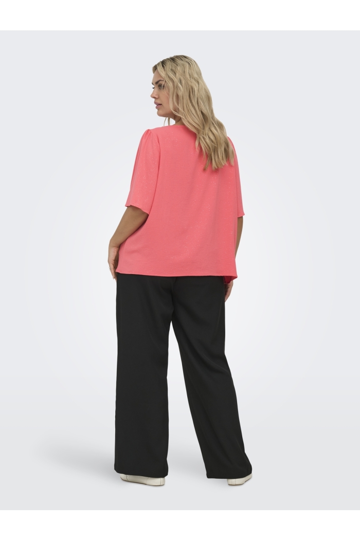 Carmakoma CARJOSEE METTA 2/4 BOATNECK TOP WVN sugar coral/glitter