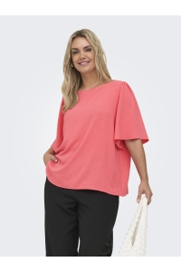 Carmakoma CARJOSEE METTA 2/4 BOATNECK TOP WVN sugar coral/glitter